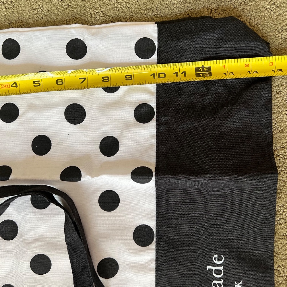 KATE SPADE LARGE CANVAS/NYLON TOTE WHITE BLACK DOT NEW in plastic - Picture 7 of 10